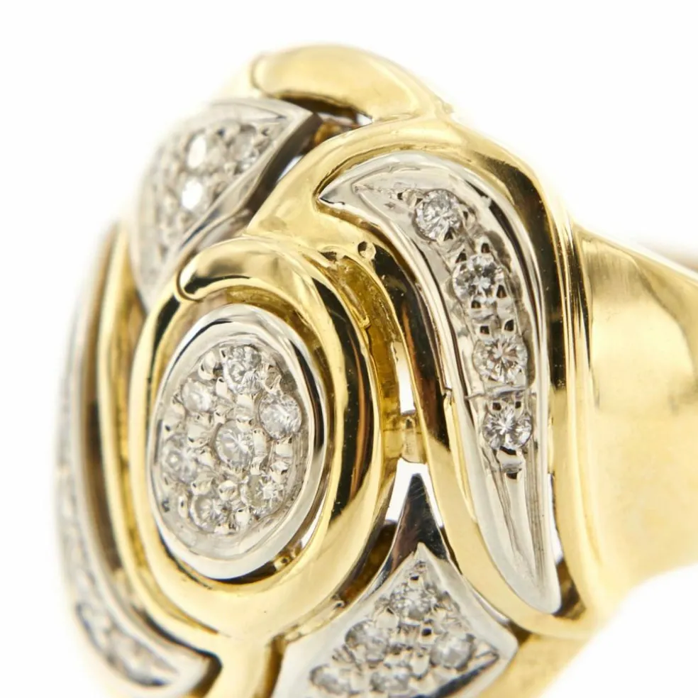 Bague 2 ors diamants