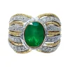 Bague 2 Ors Emeraude Diamants