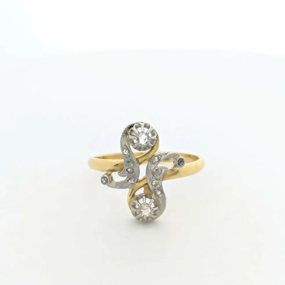 Bague 2 ors et diamants