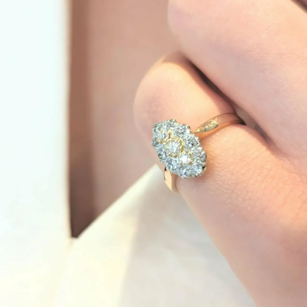 Bague 2 ors et diamants