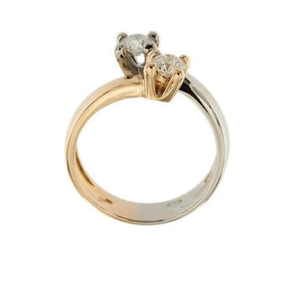 Bague 2 ors et diamants