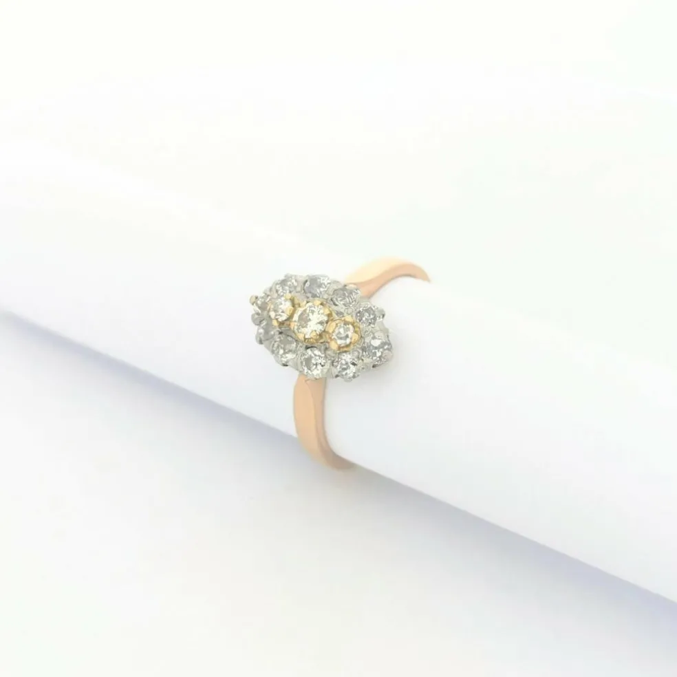 Bague 2 ors et diamants