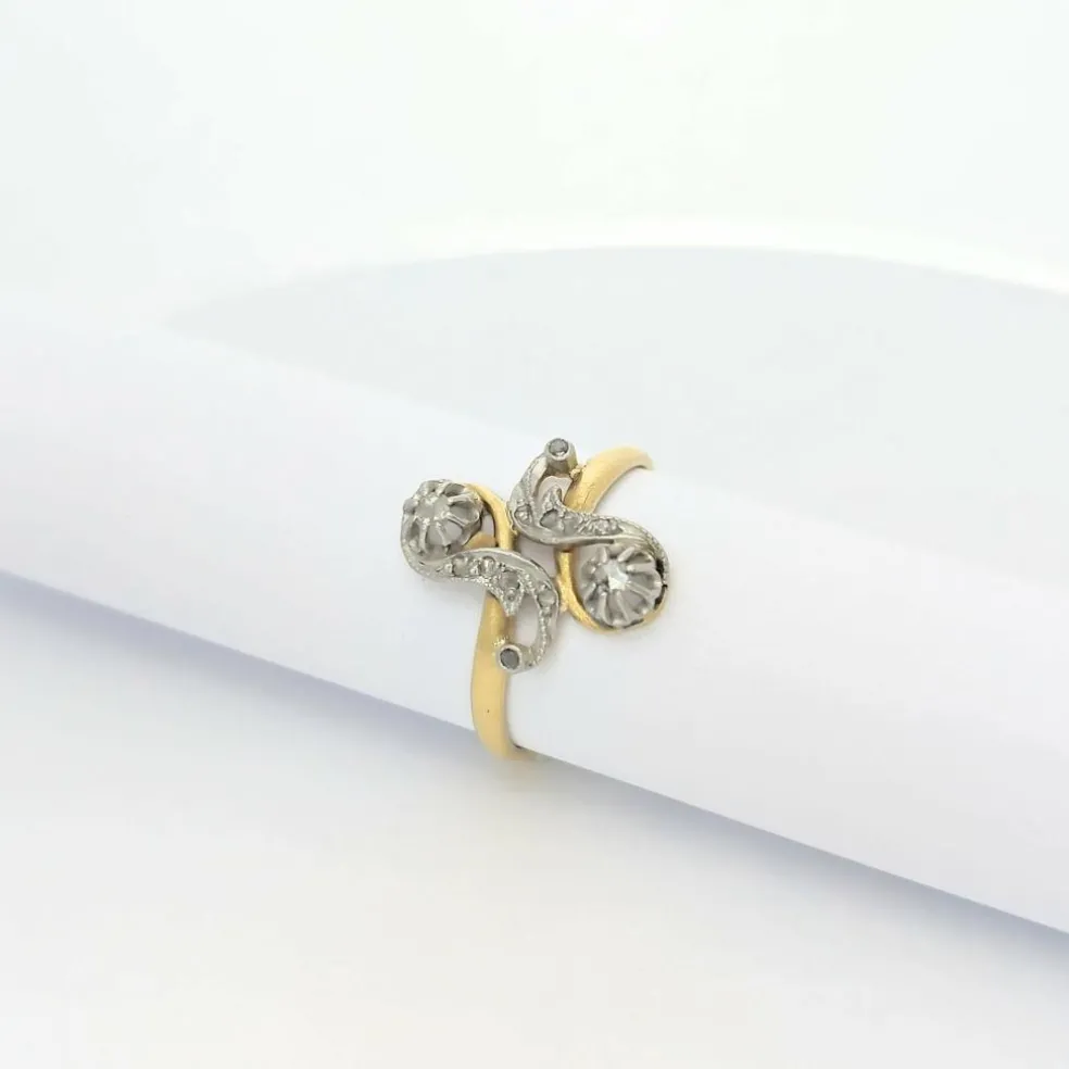 Bague 2 ors et diamants