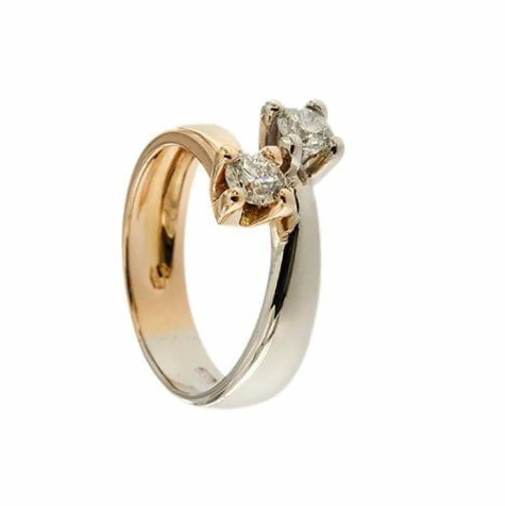 Bague 2 ors et diamants