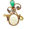 Bague 2 Ors Opale Emeraude Diamants