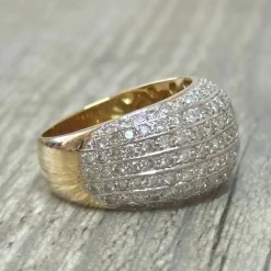 Bague 2 ors pavage diamants