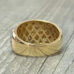 Bague 2 ors pavage diamants