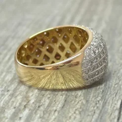 Bague 2 ors pavage diamants