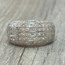 Bague 2 ors pavage diamants