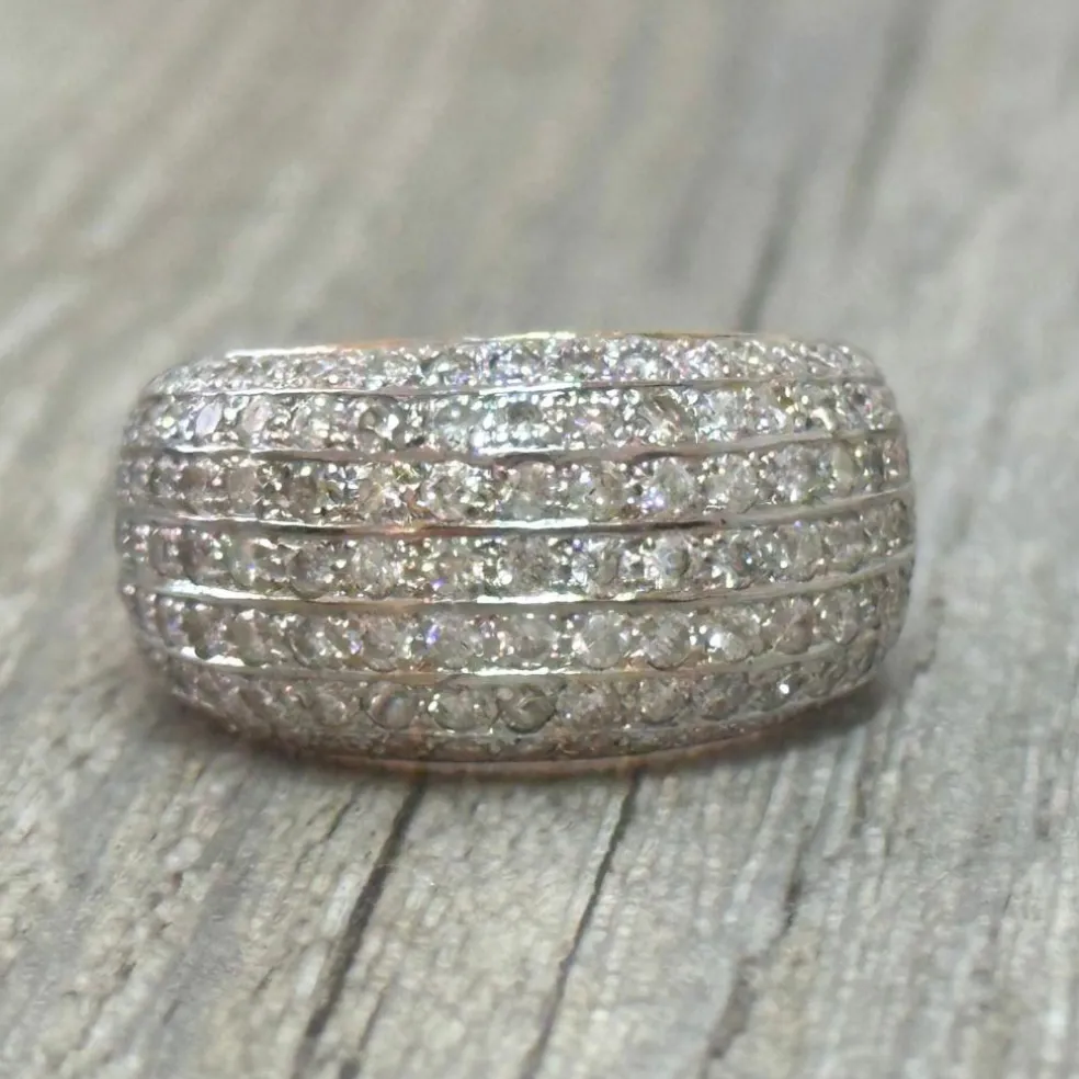 Bague 2 ors pavage diamants