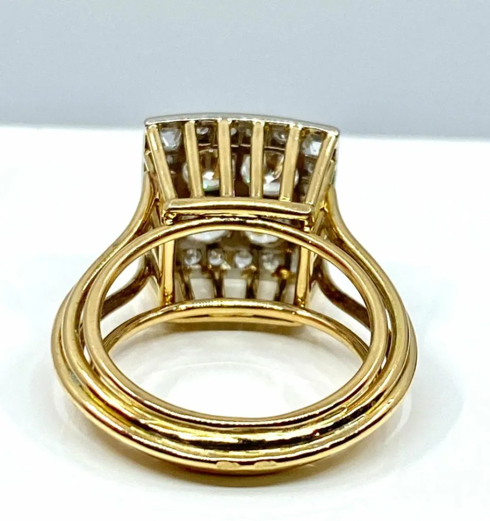 Bague 2 Ors pavée de Diamants