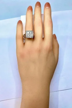 Bague 2 Ors pavée de Diamants