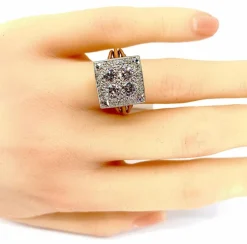 Bague 2 Ors pavée de Diamants