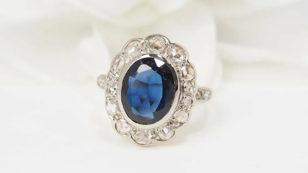 Bague 2 Ors Saphir