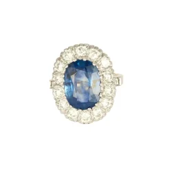 Bague 2 ors saphir 5.54cts diamants