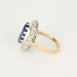 Bague 2 ors saphir 5.54cts diamants