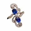Bague 2 Ors Saphirs Diamants