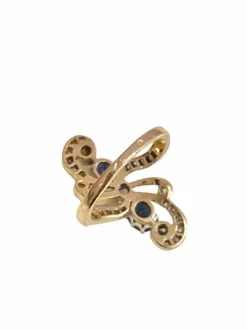 Bague 2 Ors Saphirs Diamants