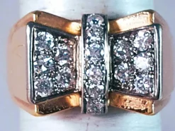 BAGUE PAPILLON OR JAUNE et DIAMANTS - EPOQUE 1945/1947