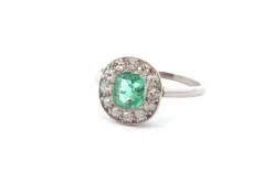 Bague 1920 Platine Emeraude
