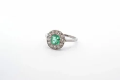 Bague 1920 Platine Emeraude