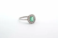 Bague 1920 Platine Emeraude