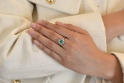 Bague 1920 Platine Emeraude