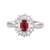 Bague platine et rubis et diamants