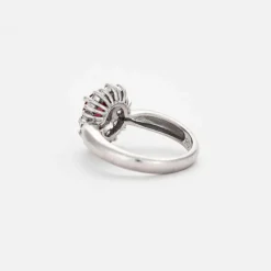 Bague platine et rubis et diamants