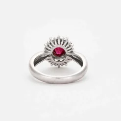Bague platine et rubis et diamants