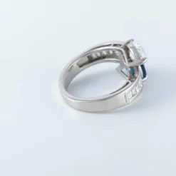 Bague platine toi & moi saphir diamant