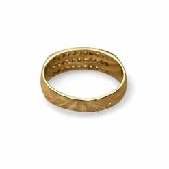 Bague 3 rangs diamants en or jaune
