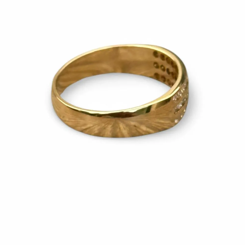 Bague 3 rangs diamants en or jaune