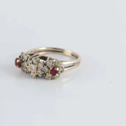 Bague 2 Rubis et Diamants