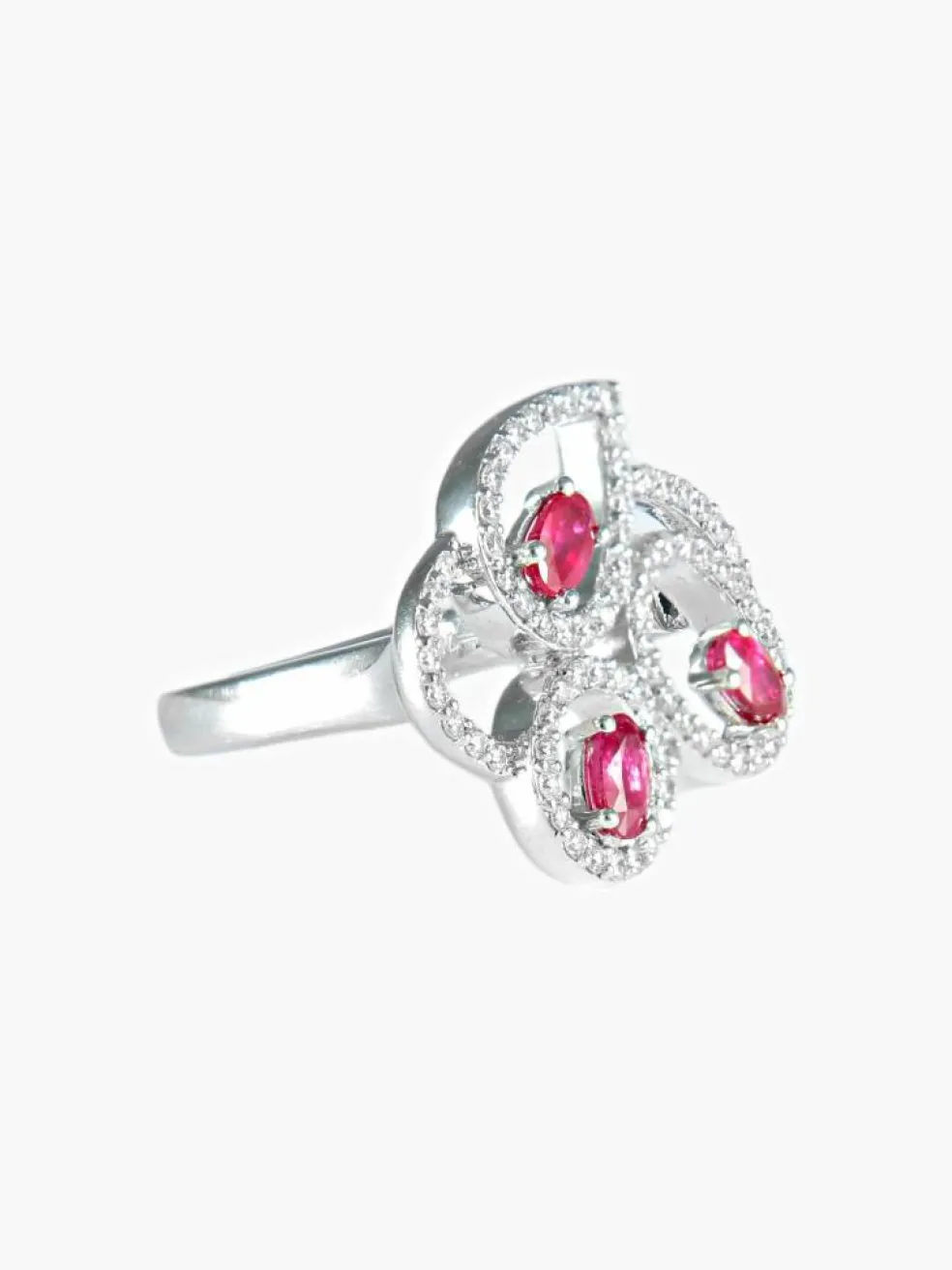 Bague 3 Rubis et Diamants