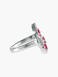 Bague 3 Rubis et Diamants