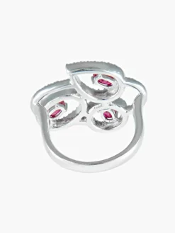 Bague 3 Rubis et Diamants