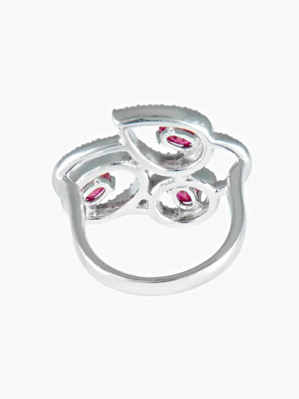 Bague 3 Rubis et Diamants