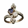 Bague 1900 saphir diamants