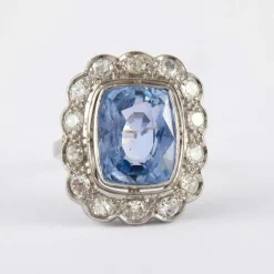 Bague 1930 Saphir Diamants