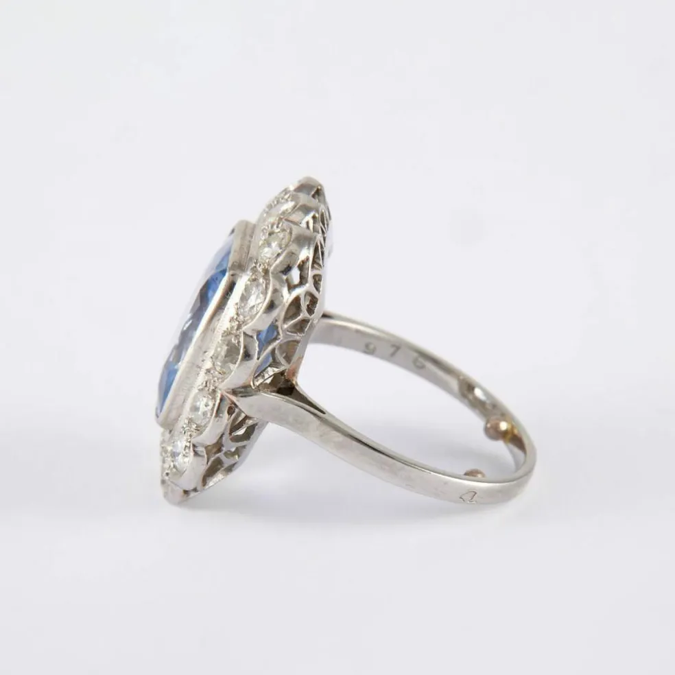 Bague 1930 Saphir Diamants