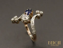 Bague 1900 saphir diamants