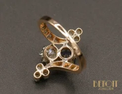 Bague 1900 saphir diamants