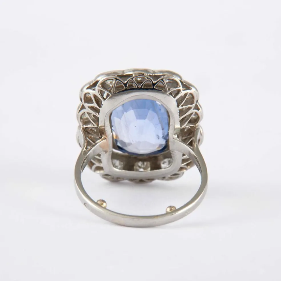 Bague 1930 Saphir Diamants