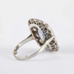 Bague 1930 Saphir Diamants
