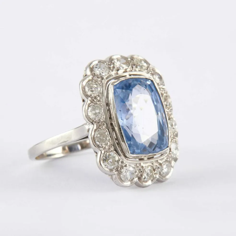 Bague 1930 Saphir Diamants