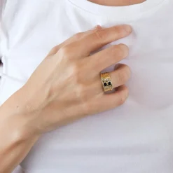 Bague 2 saphirs diamants