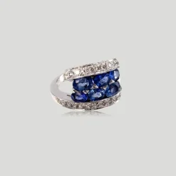 Bague 6 saphirs et diamants