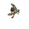 Bague "Abeille en vol" - Emeraude, saphir et diamants