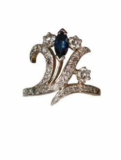 Bague Aigrette Diamants Saphir